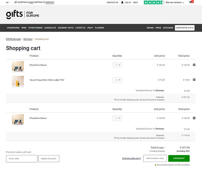 Multiple delivery addresses & recipients