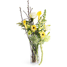 Stylish Yellow Bouquet In Vase