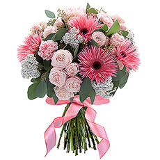 For Valentine 2019 we have created a unique bouquet with roses, carnations and gerberas.