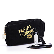 This fancy makeup bag by Mii with a gold zipper will be her cup of tea!
