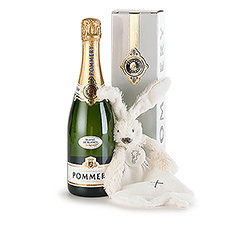 Surprise new parents with a cuddle for their new sprout and a delicious bottle of Pommery Blanc de Blancs champagne.