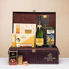 Some occasions call for a truly spectacular gift. When you need a VIP gift that makes a grand impression, this luxurious Godiva chocolate and Veuve Clicquot 2012 Vintage Champagne gift is the perfect selection.