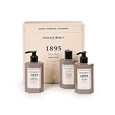 Presenting a beautiful gift set for pure pampering from the luxury French brand Atelier Rebul. Immerse yourself in the relaxing, sumptuous sensation of bergamot, rhubarb and oakmoss in the unique 1895 Signature Collection.