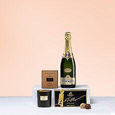 Atelier Rebul : Hemp Leaves Candle , Pommery Grand Cru Millesime champagne & Godiva Truffles