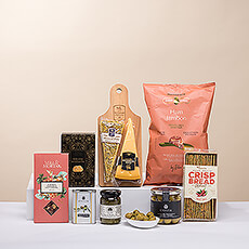 A fine selection of gourmet cheese, crunchy cracker and wafers, salted crisps and peanuts, delicious pesto accompanied with tasty picos, all wrapped in an elegant gift box make the ultimate gourmet gift for true food lovers.