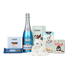 Blue Mom & Baby Gift with Pommery Champagne