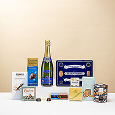 This is the gift you've been looking for! The ultimate collection of gourmet chocolates and sweets has been paired with the classic pleasure of Pommery Brut Royal French Champagne.