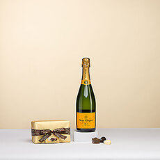 Veuve Clicquot and Godiva Ballotin