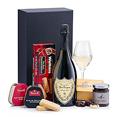 Indulge someone very special in the incomparable luxury of Dom Pérignon Vintage Champagne, French Foie Gras, and Godiva Belgian chocolates. An opulent gift set for life's most important occasions.