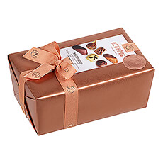 This is the Neuhaus ballotin that includes traditional and fresh cream filled chocolates.