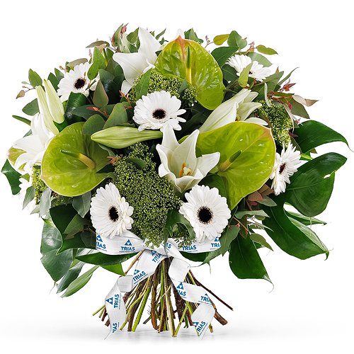 Trias White Sparkle Bouquet - Luxe (40 cm)