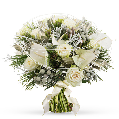 White Christmas Bouquet Luxe - 40 cm