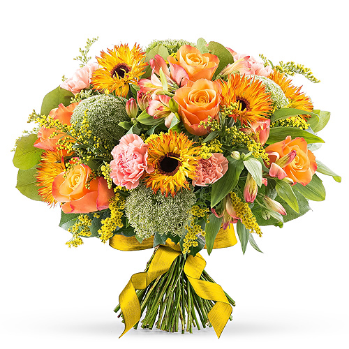Flowers 2018 : Orange Spring Bouquet - Prestige (45 cm)