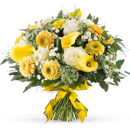 Flowers 2018 : Yellow White Spring Bouquet - Prestige (45 cm)