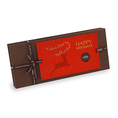 Corné Port-Royal Christmas 2020 : Brown Rectangular Gift Box Happy Holidays, 325 gr
