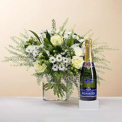 Simply White Bouquet & Champagne Pommery Brut Royal
