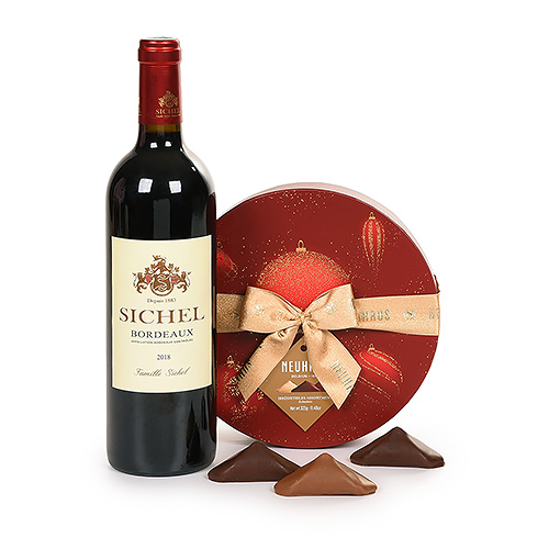 Neuhaus Irresistibles Christmas gift box & Bordeaux Sichel Wine