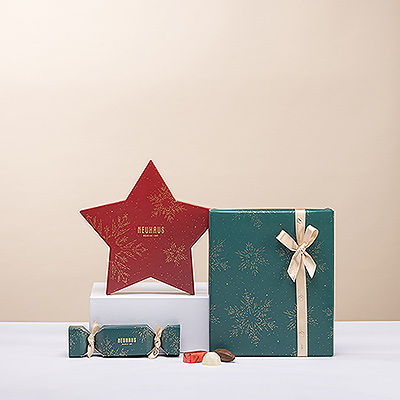 Qu'y a-t-il de mieux qu'une boîte de chocolats comme cadeau de Noël ? Une tour de délicieux chocolats belges de Neuhaus !