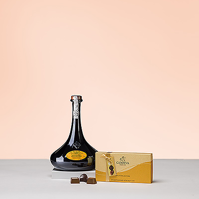 The perfect pairing: full, intense 10-year aged tawny port with rich Godiva chocolates to enjoy together after a fine meal.