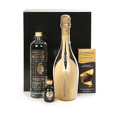 Deluxe Cocktail Mixer, Bottega Gold & Godiva dark chocolate