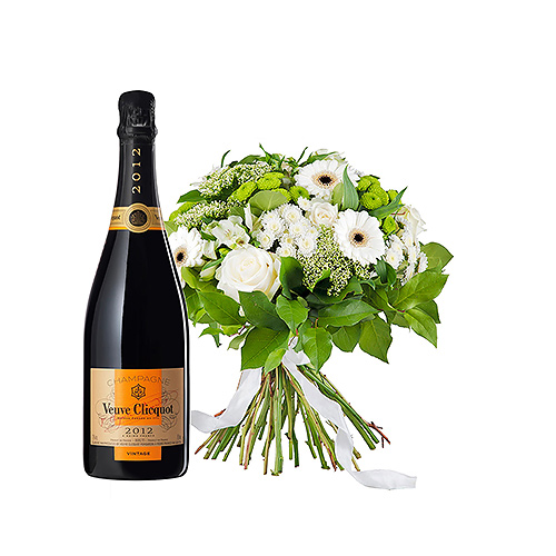 Simply White Bouquet & Champagne Veuve Clicquot Vintage 2012