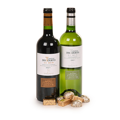 Hospitality Gift with Château Des Tourtes wine & chocolates