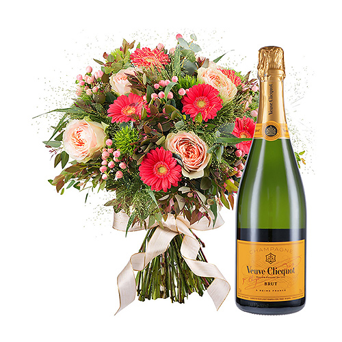 Seasonal Bouquet & Champagne Veuve Clicquot Brut