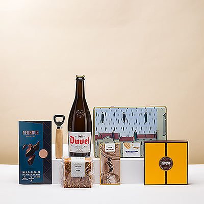 Wenn man an Belgien denkt, denkt man sofort an Schokolade und Bier. Diese Geschenkbox ist das ideale Geschenk für einen Liebhaber traditioneller belgischer Geschmacksrichtungen.