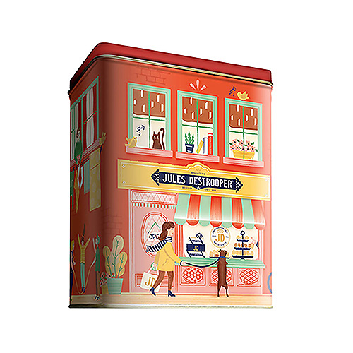 Jules Destrooper Flemish House Tins with Biscuits Delivery in Sweden by GiftsForEurope