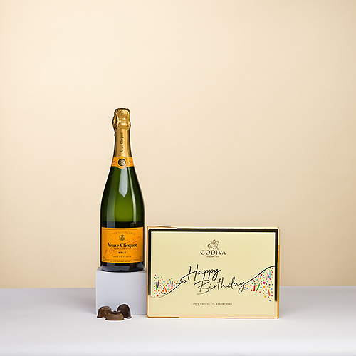 Godiva Happy Birthday Giftbox & Veuve Clicquot