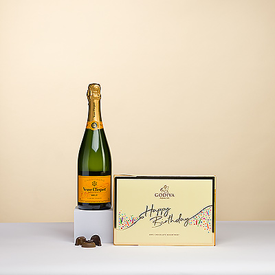 Godiva Happy Birthday Giftbox & Veuve Clicquot