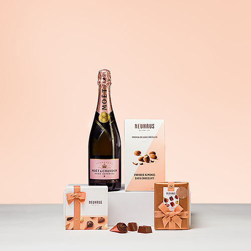 Champagne Moët & Chandon Rosé y Chocolates Neuhaus