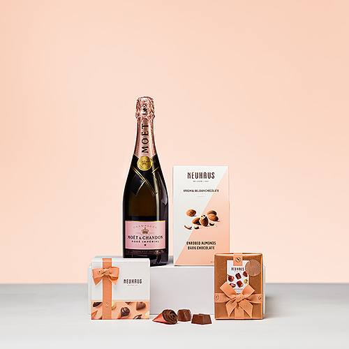 Moët & Chandon Rosé Champagne & Neuhaus Chocolates - Delivery in