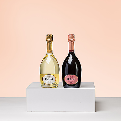 La maison de champagne Ruinart a été fondée à Reims, en France, en 1729 par le neveu du moine bénédictin Dom Thierry Ruinart, qui avait remarqué l'engouement des jeunes aristocrates parisiens pour un nouveau vin à bulles. Que l'on soit un amateur de longue date de la Maison ou qu'on la découvre, ce duo de dégustation de Champagne Ruinart est un must.