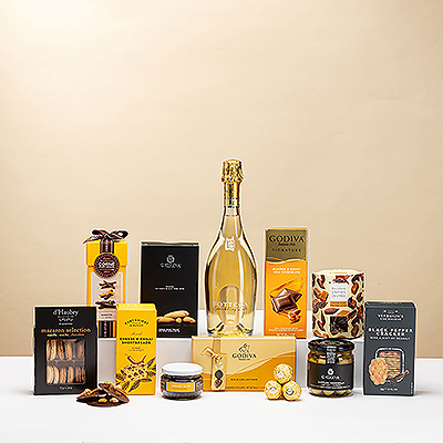 Para un regalo que combina las mejores marcas con una abundancia de ricos sabores, el Ultimate Gourmet es la elección perfecta. Sus amigos, familiares y colegas disfrutarán cada momento de esta suntuosa caja regalo, gracias a la generosa colección de deliciosos aperitivos maridados con vino espumoso Bottega Zero sin alcohol.