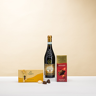 El maridaje perfecto de vino tinto y bombones Godiva no tiene desperdicio.