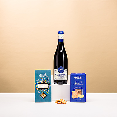 Gönnen Sie jemandem den einfachen Genuss eines schönen französischen Grenache aus der südlichen Rhône mit salzigen Snacks. Eine unverzichtbare Geschenkidee für jede Gelegenheit.