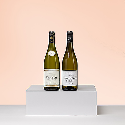 Send a gift that epitomizes style with this French white wine tasting duo. It is ideal for corporate gifts, holidays, birthdays, and thank you gifts.