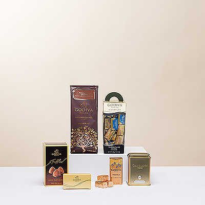 Café ou thé? Pourquoi pas les deux, surtout avec les délicieux chocolats Godiva!