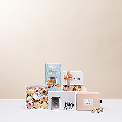 Elevate her afternoon tea with this lovely Miss Dammann Tea and sweets gift.