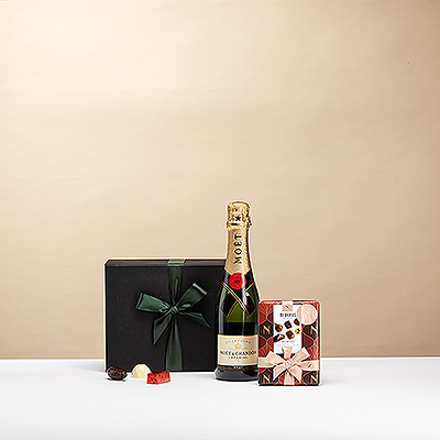 Celebrate the New Year with the sumptuous joys of Neuhaus Belgian chocolates and sparkling Moët & Chandon Champagne.