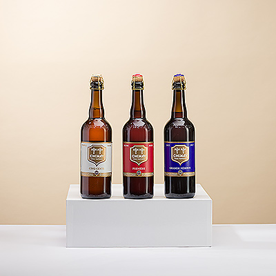 Since 1850, Chimay authentic Trappist Beer has been made under the supervision of the monks of Scourmont Abbey in Belgium. Using the pure water from the Abbey's wells, they create delicious beers.