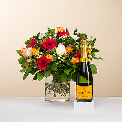 Chef-Bouquet mit Champagner Veuve Clicquot