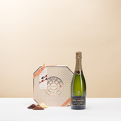 Celebre momentos especiales con las delicias del cava espumoso y los exquisitos chocolates belgas Neuhaus.