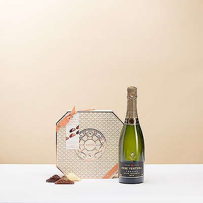 Celebrate special moments with the uplifting delights of sparkling Cava and exquisite Neuhaus Belgian chocolates.