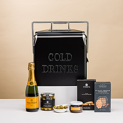 Iconic Veuve Clicquot Yellow Label Champagne paired with gourmet savory snacks - does it get any better than that?