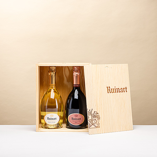 Ruinart Blanc de Blancs & Rosé in Wooden Box
