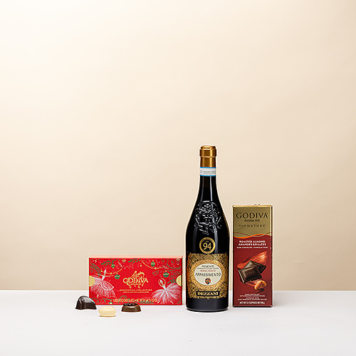 Dezzani 'Appassimento' Rosso & Chocolates & Godiva Christmas Chocolates