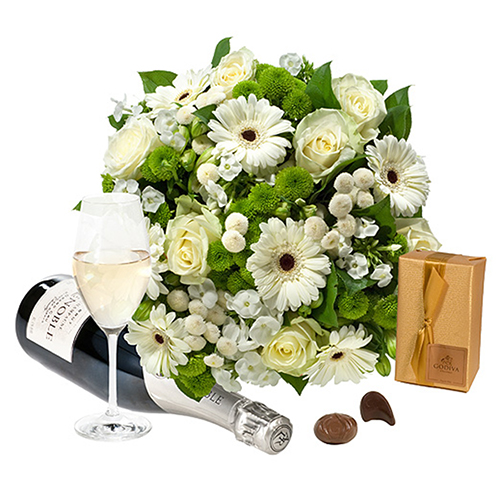 Simply White Bouquet Champagne Godiva 200 G