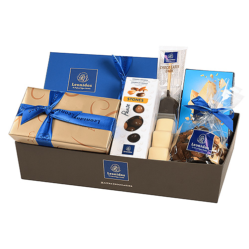 Leonidas Chocolates Blue Gift Basket